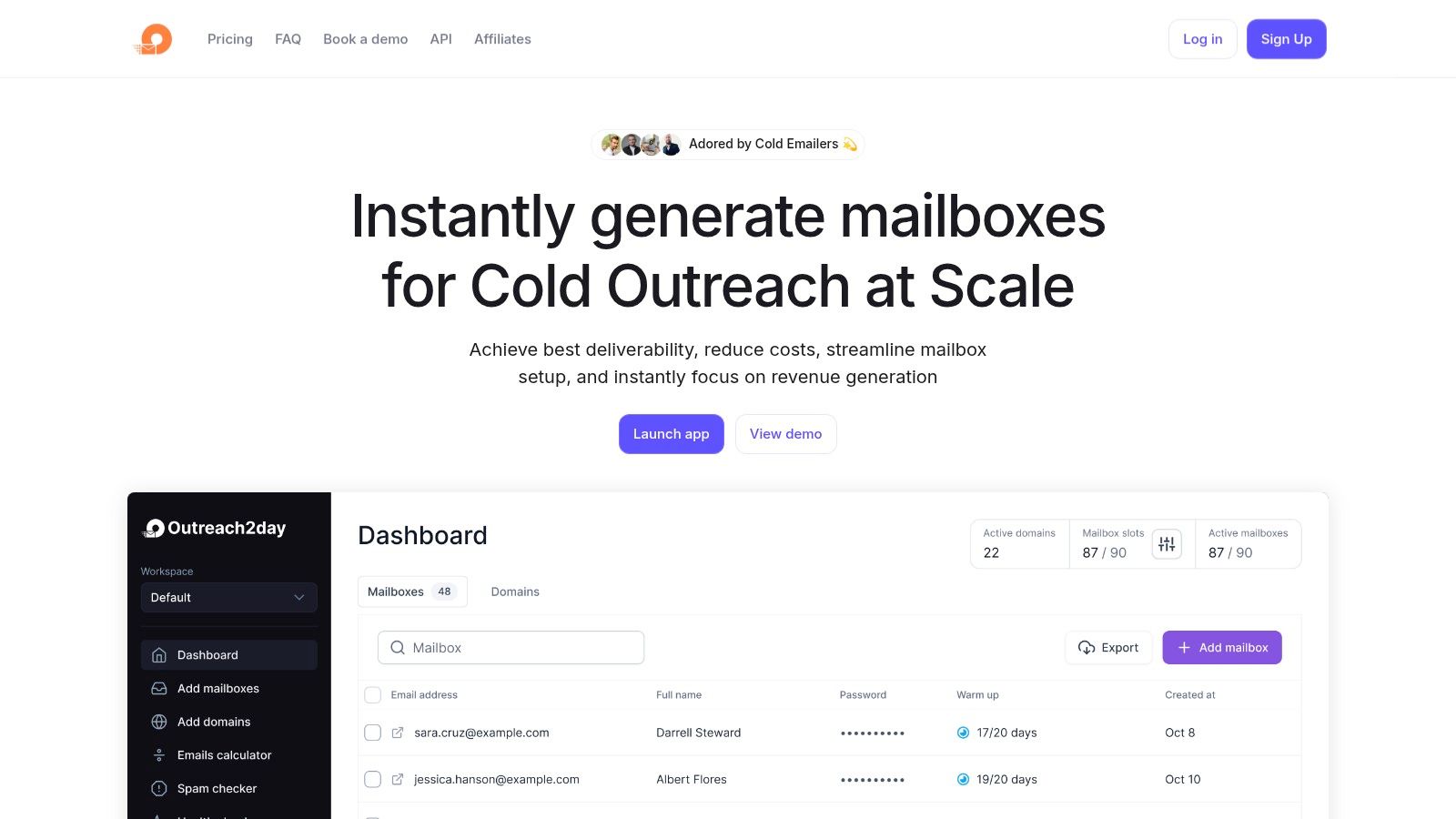 Outreach2day platform showcasing its user interface and features
